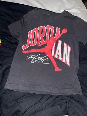 Jordan Boys' Black Tee with Red Jumpman Logo